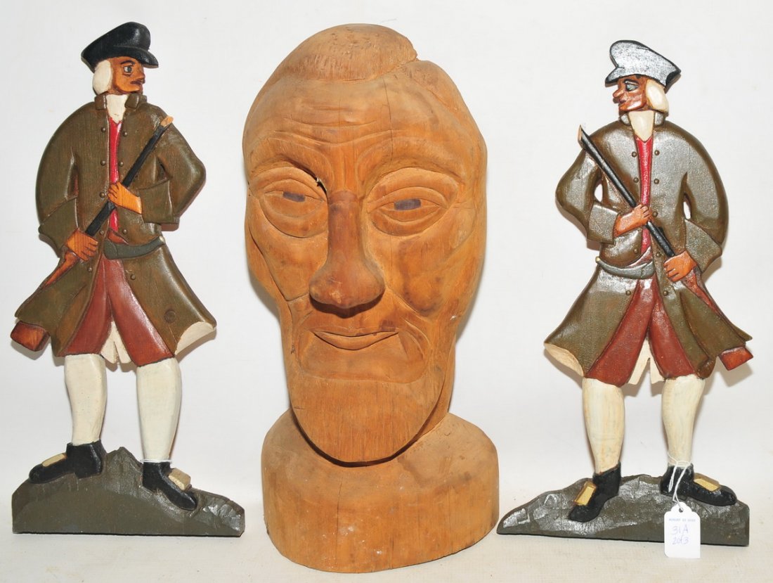 Three Hand Carved and Painted pieces by CM Ela (1 of 1)