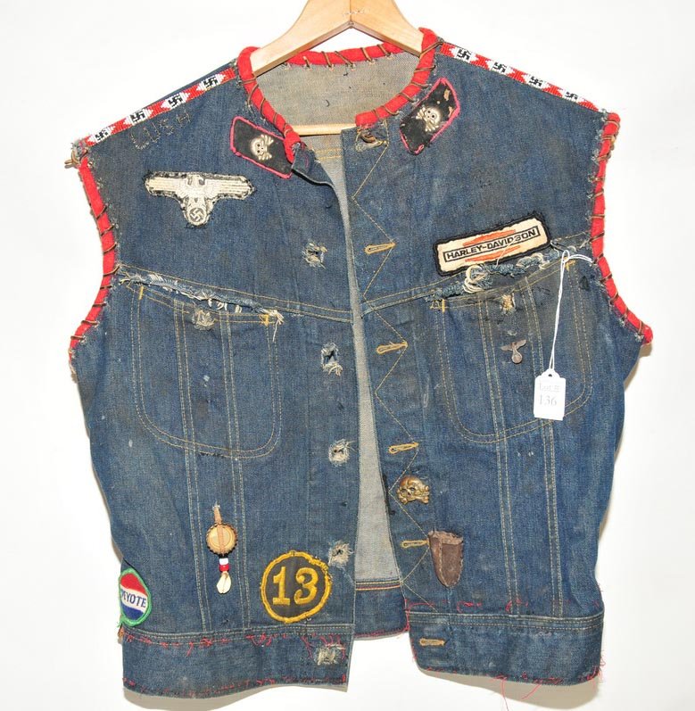1960's Harley Biker Vest: Adorned with patches, and more
