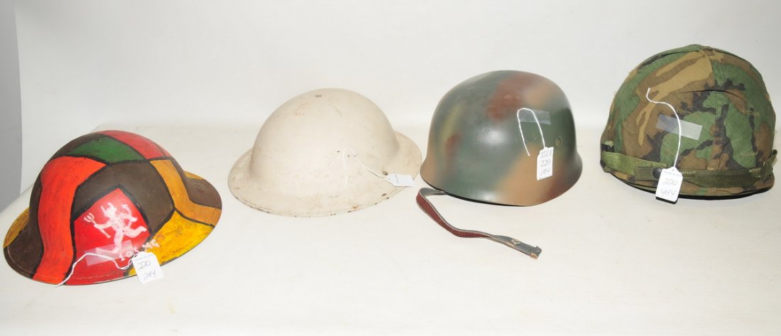 4 Military Helmets WWI-Vietnam: 4 Military Helmets WWI-Vietnam