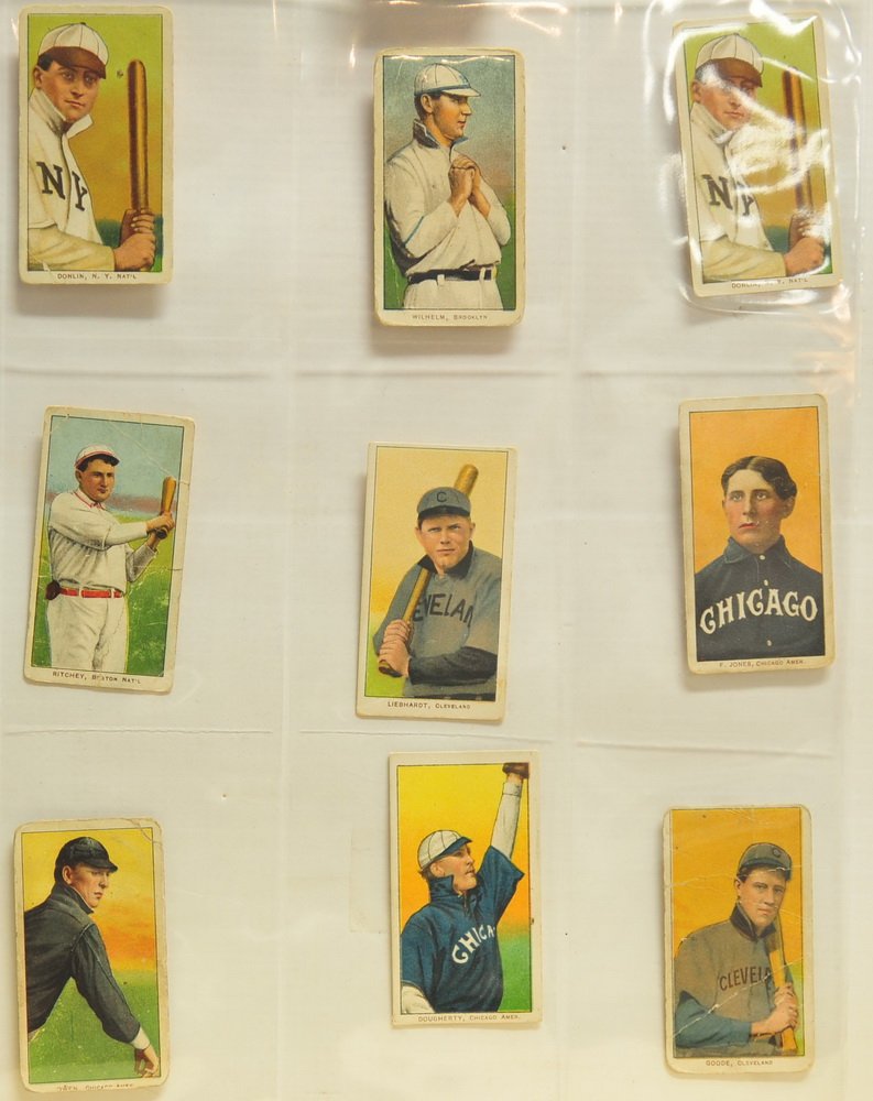 9 1909-11 T206 Cards with Sweet Caporal Backs (1 of 2)