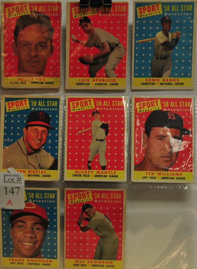 8 1958 Topps All-Star Cards (1 of 2)