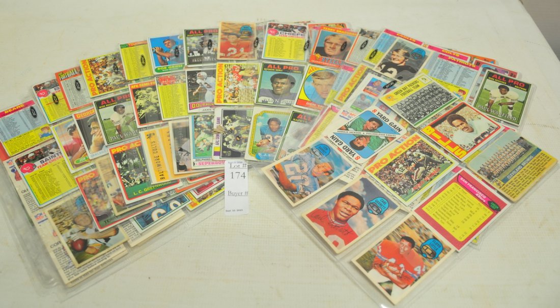 148 Football cards 1960's and 70's: 148 Football cards 1960's and 70's