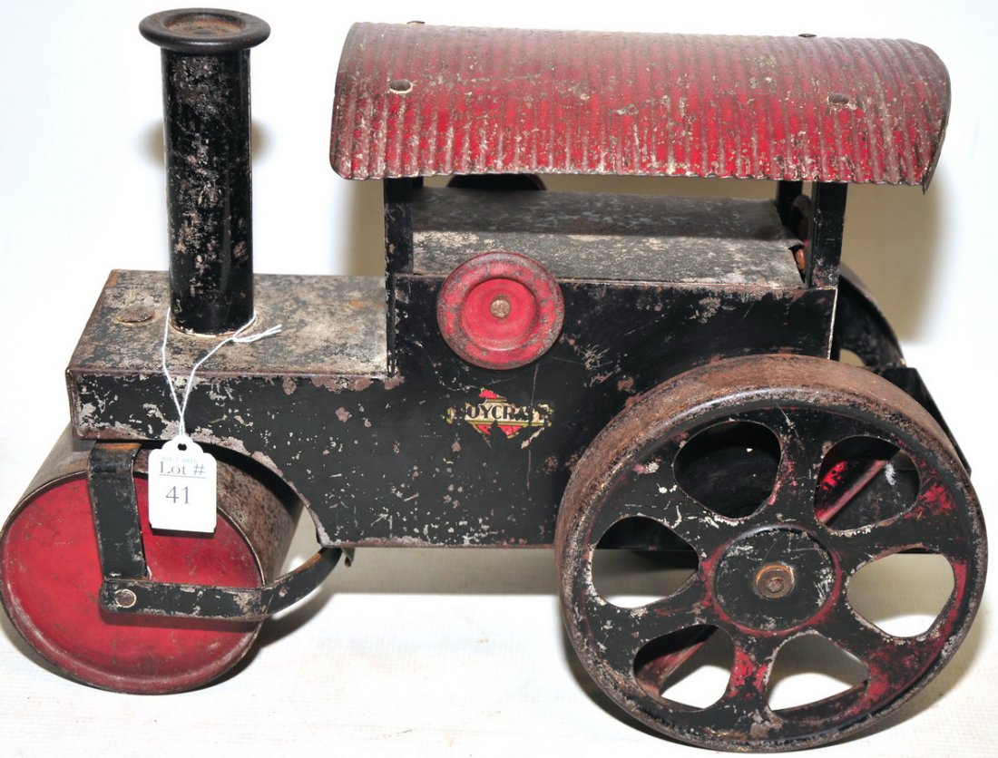 Antique Pressed Steel Steam Roller Toy 16": Antique Pressed Steel Steam Roller Toy 16"
