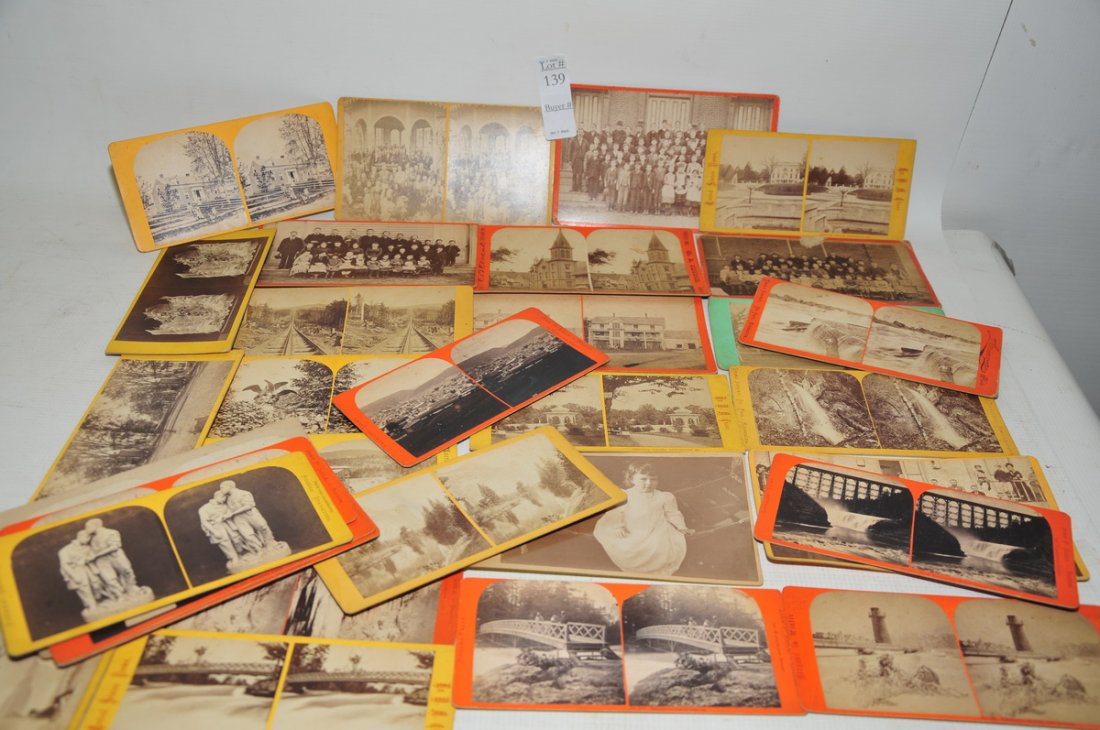 Collection of over 30 Stereo view cards: Collection of over 30 Stereo view cards