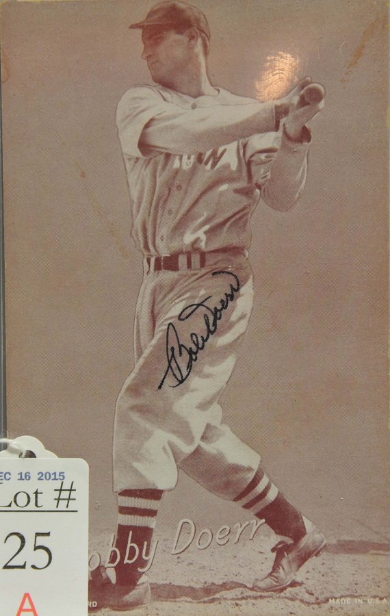 1950's Bobby Doerr Signed Exhibit Card JSA COA (1 of 1)