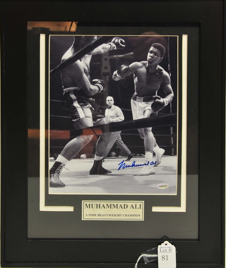 Muhammad Ali Signed Photo With COA: From "My Favorite Players" on Back of Photo, hologram COA # on front of photo