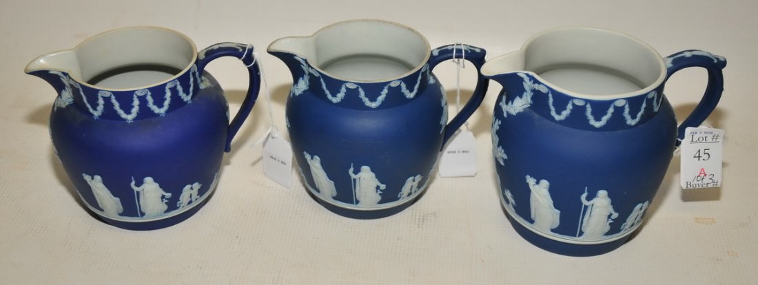 Three Wedgwood Jasperware Ewers: Three Wedgwood Jasperware Ewers