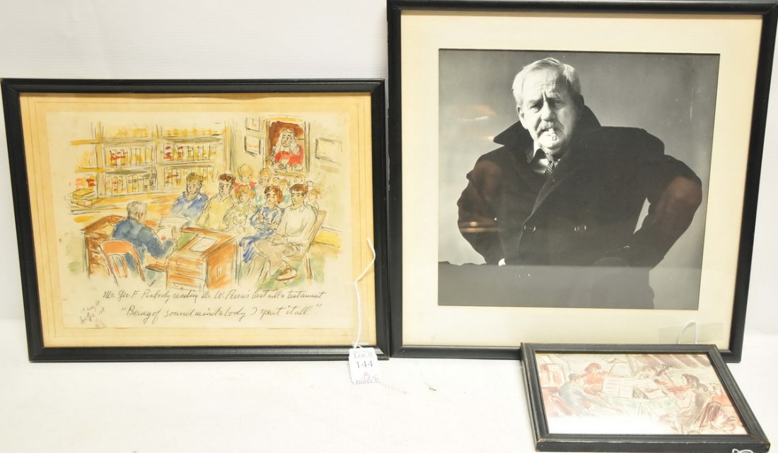 6 Waldo Pierce Comical Watercolors (1 of 3)