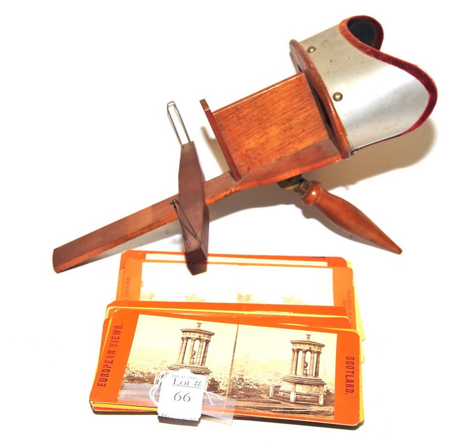 H. O. White Co Stereoscope: with Stereo cards from Scotland and London.
