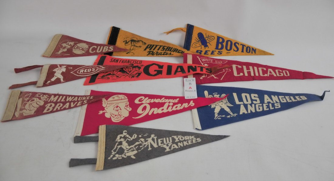 Estate Collection of 10 Mini Pennants: Estate Collection of 10 Mini Pennants