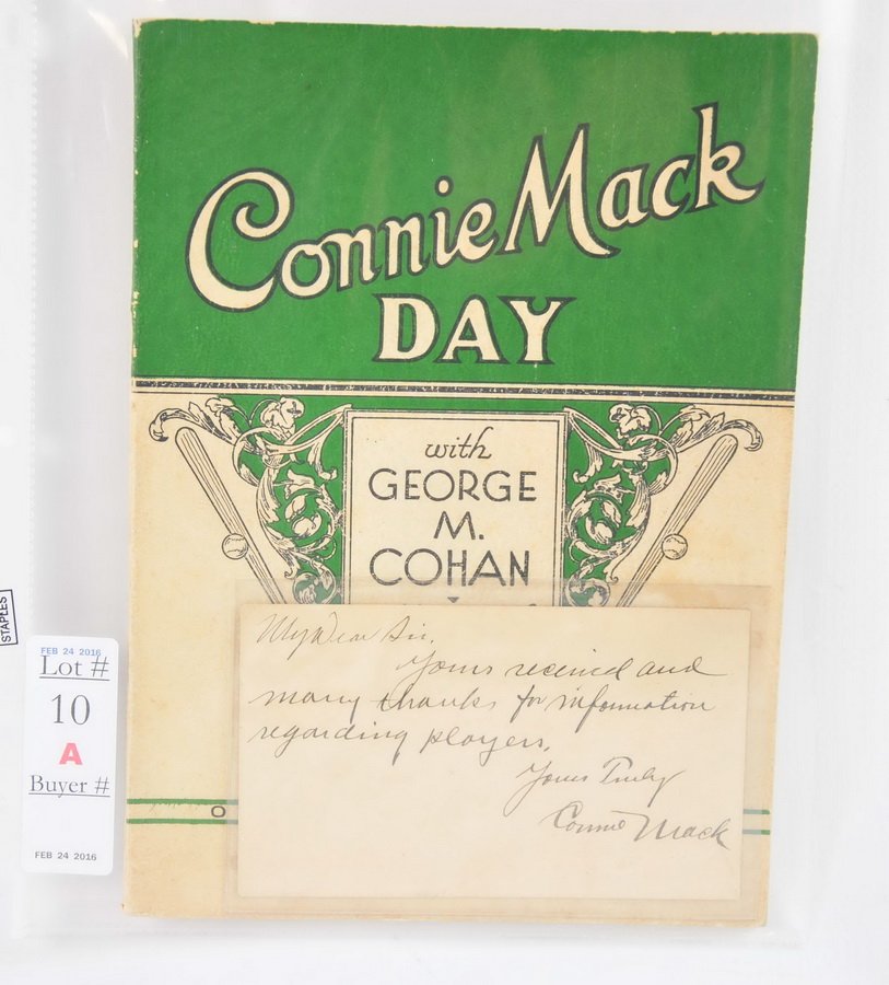 1934 Connie Mack Program with Autographed PC (1 of 1)