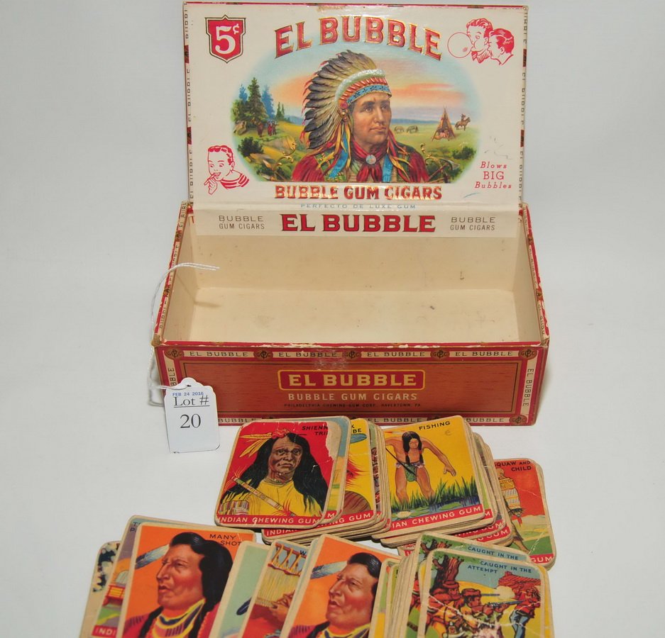 Estate Collection of Indian Gum Cards: In Indian Cigar Box