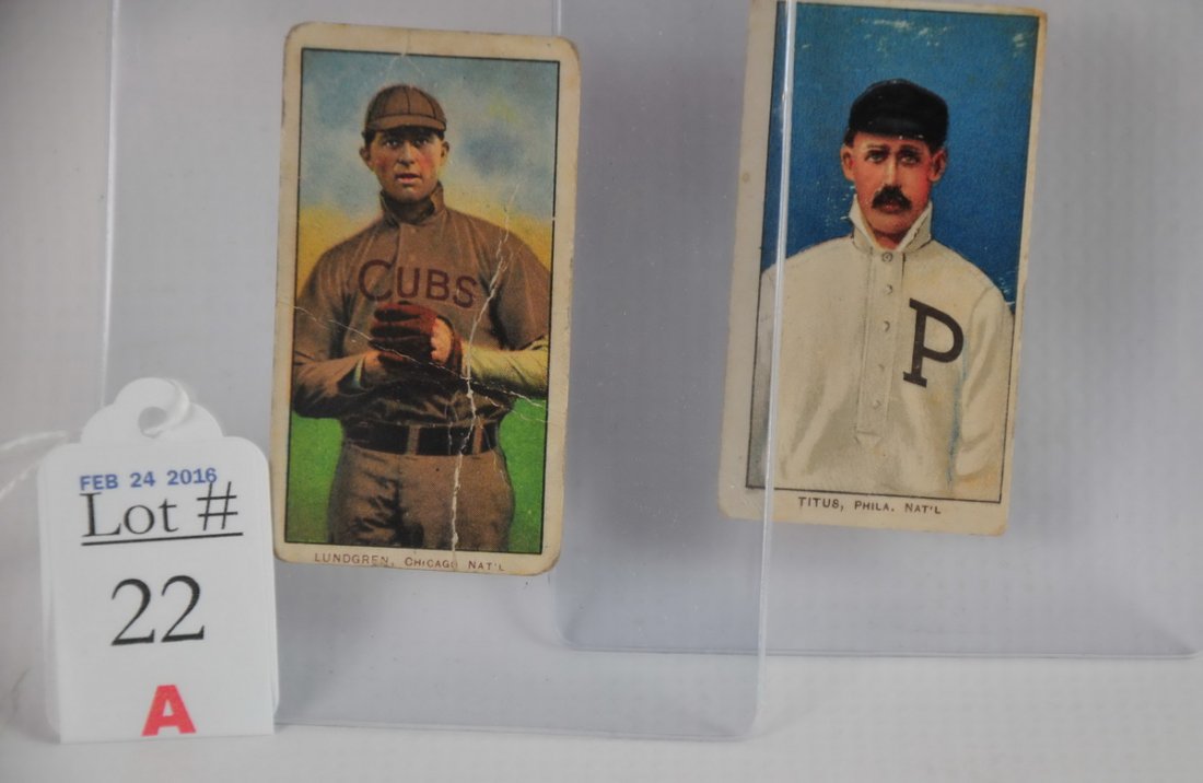 Two 1909 T206 Cards John Titus and Carl Lundgren (1 of 1)