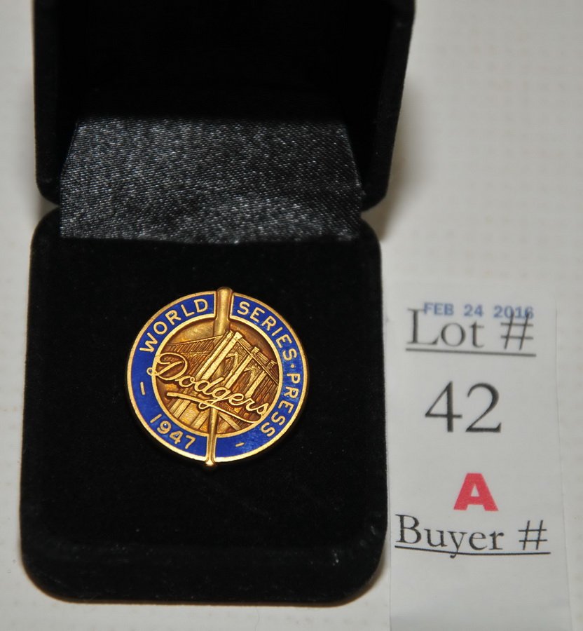 1947 Brooklyn Dodgers World Series Press Pin (1 of 1)