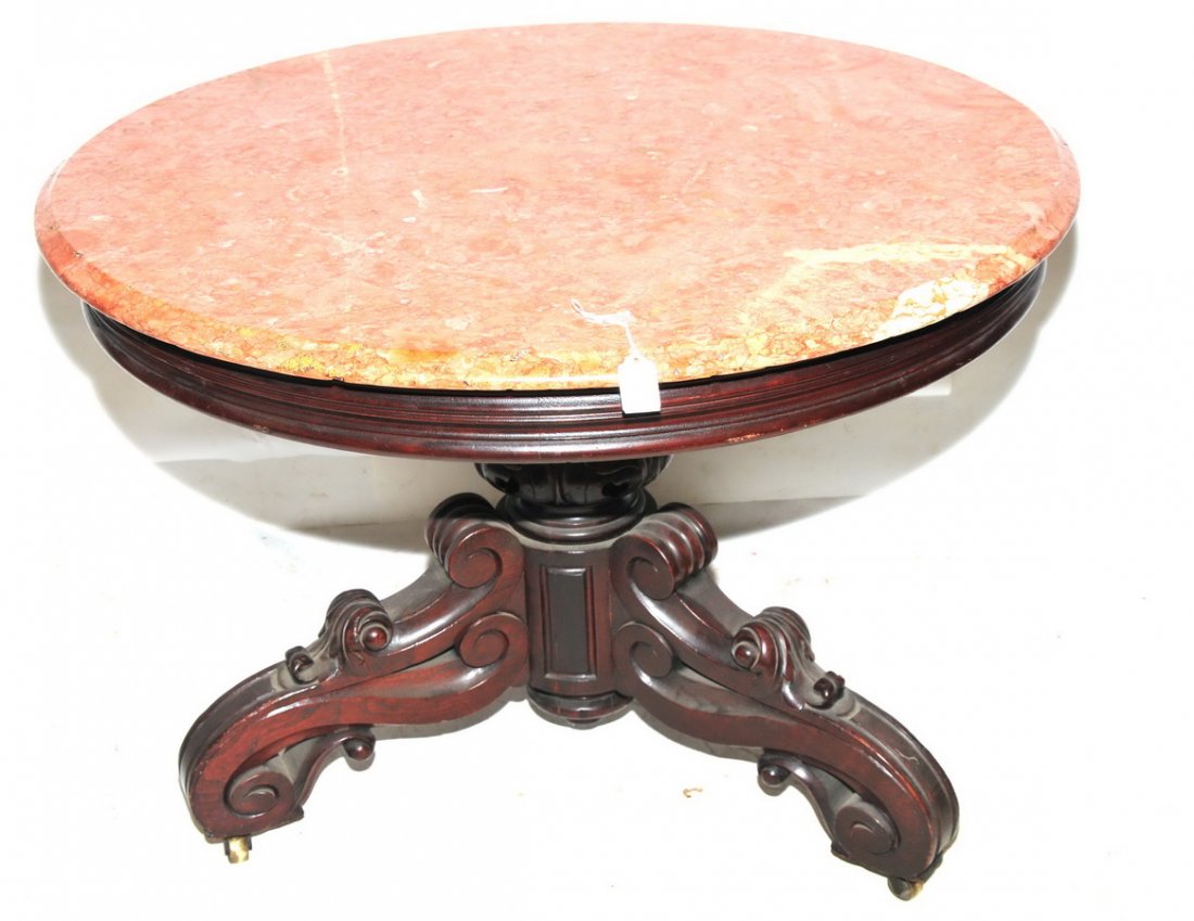 Antique oval walnut table (1 of 1)