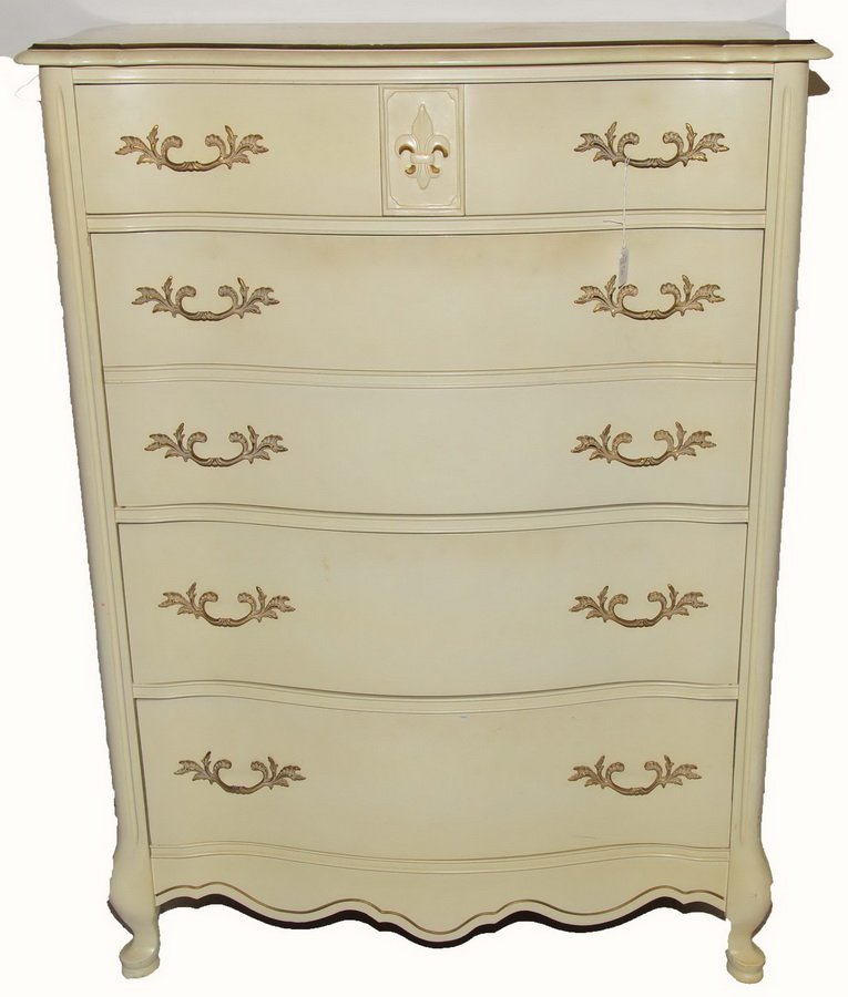 French Provincial five drawer chest (1 of 1)