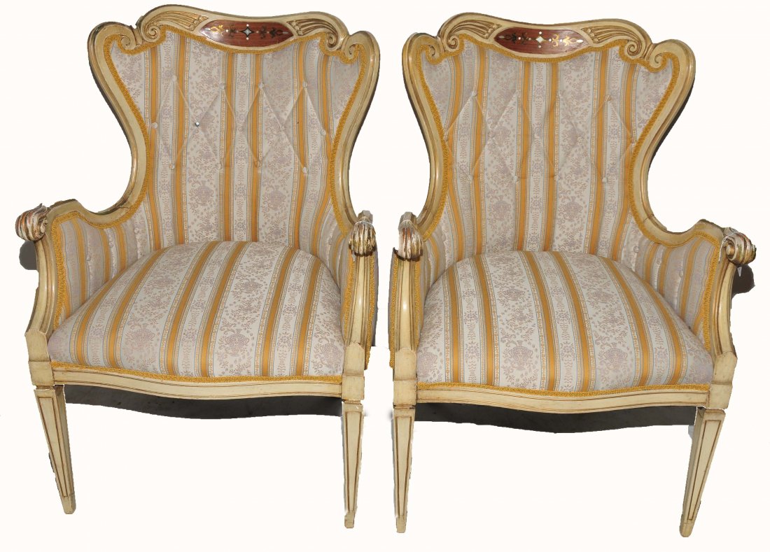 Pair of French Provincial Arm Chairs (1 of 1)
