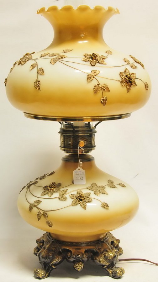 Gone With The Wind style lamp: electric, 28" H.