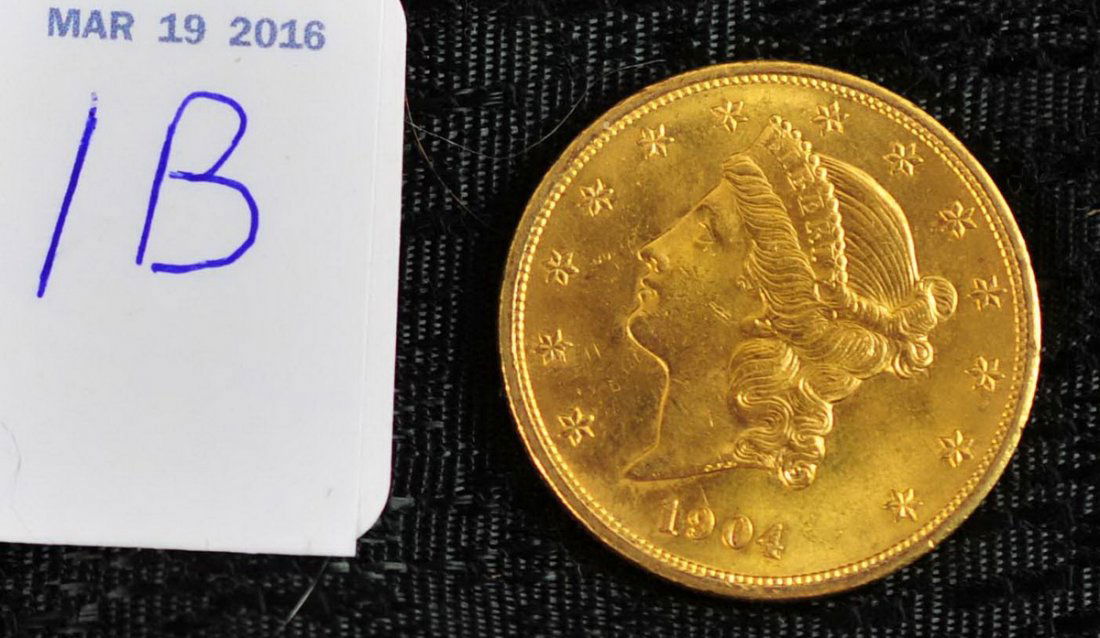 1904 Liberty $20 Gold Piece UNC + (1 of 1)