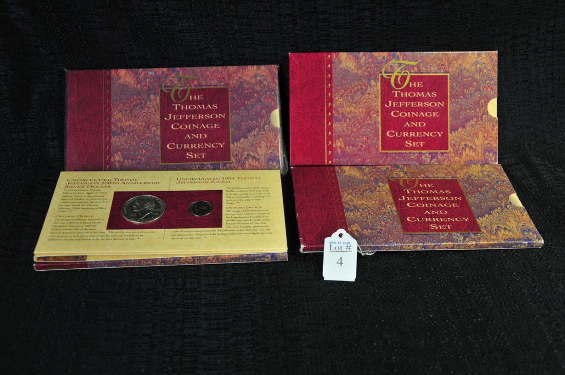 4 Thomas Jefferson Coin and Currency Sets (1 of 2)