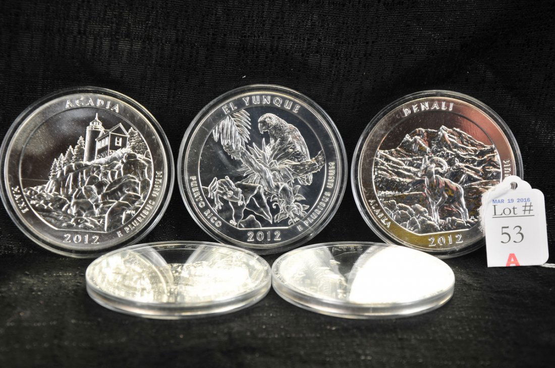 (5) 2012 5OZ. Silver Coins (1 of 1)