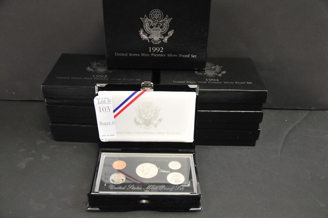 8 US Premier Silver Proof Sets (1 of 2)