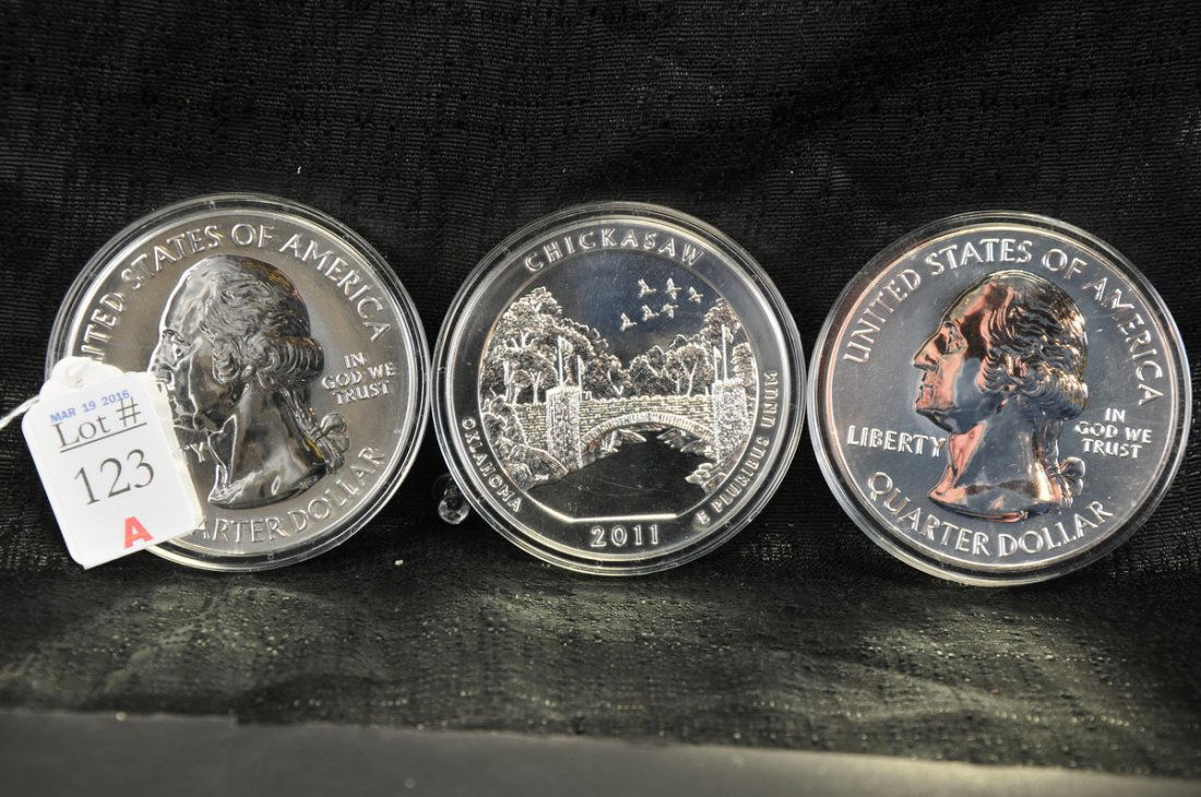 (3) 2011 5OZ.Chickasaw Silver Coins (1 of 1)