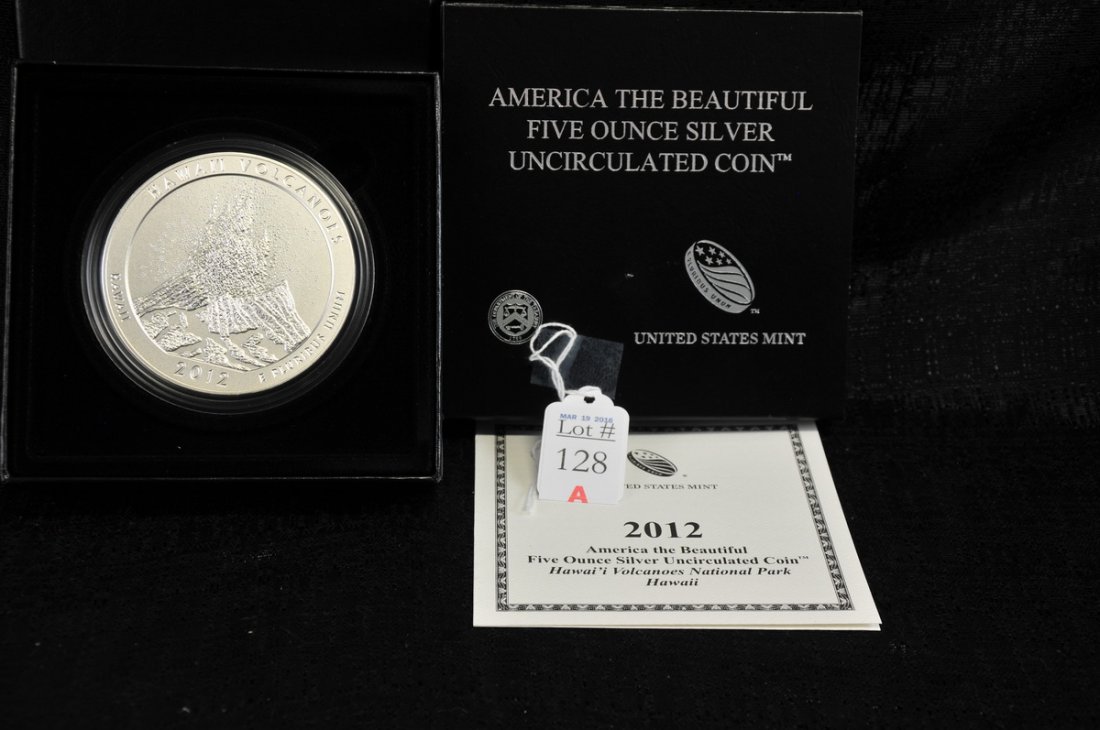 2012 US 5OZ Hawaii Volcanoes Silver Coins (1 of 1)