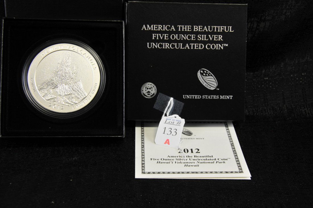 2012 US 5OZ Hawaii Volcanoes Silver Coin (1 of 1)
