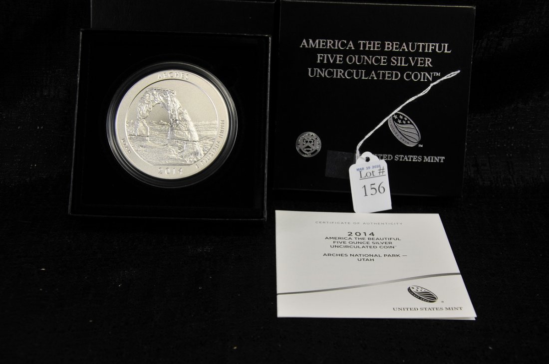 2014 US 5OZ Arches Silver Coin (1 of 1)