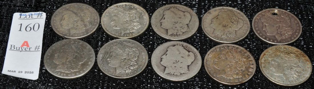 Collection of 10 Morgan Dollars (1 of 2)