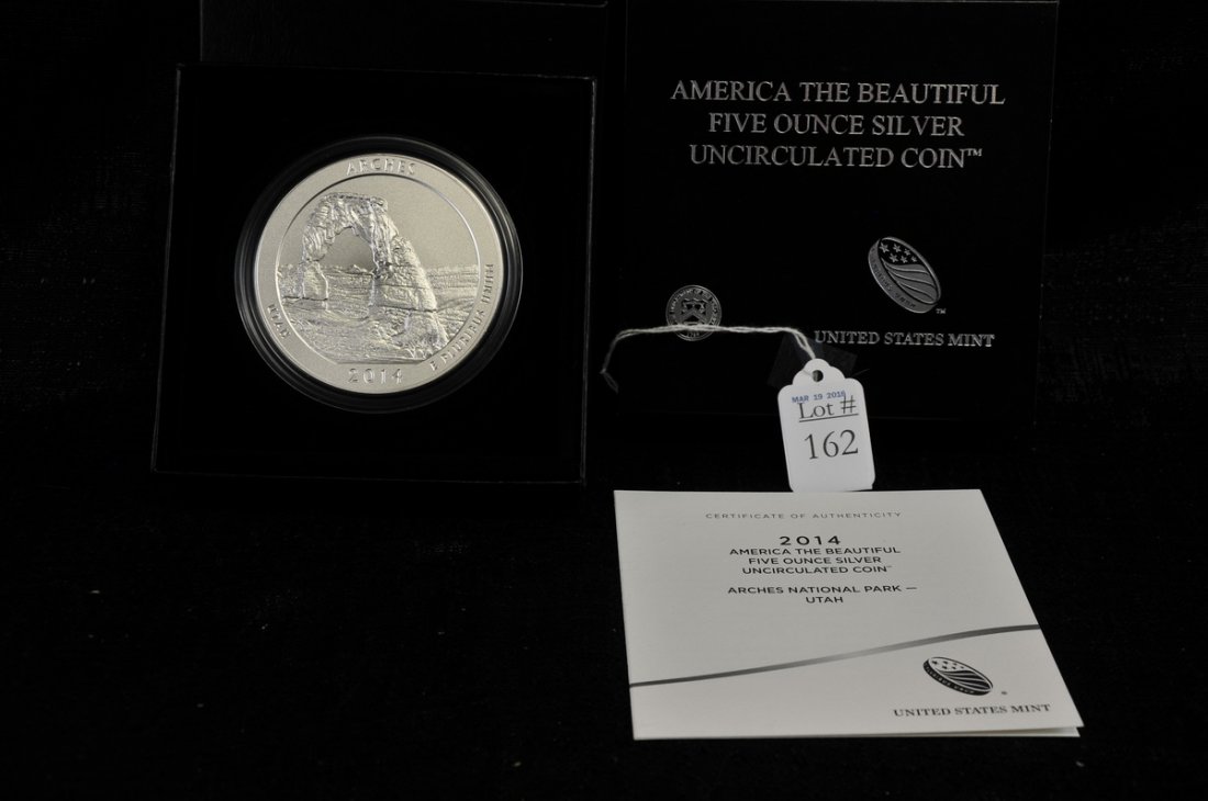 2014 US 5OZ Arches Silver Coin (1 of 1)