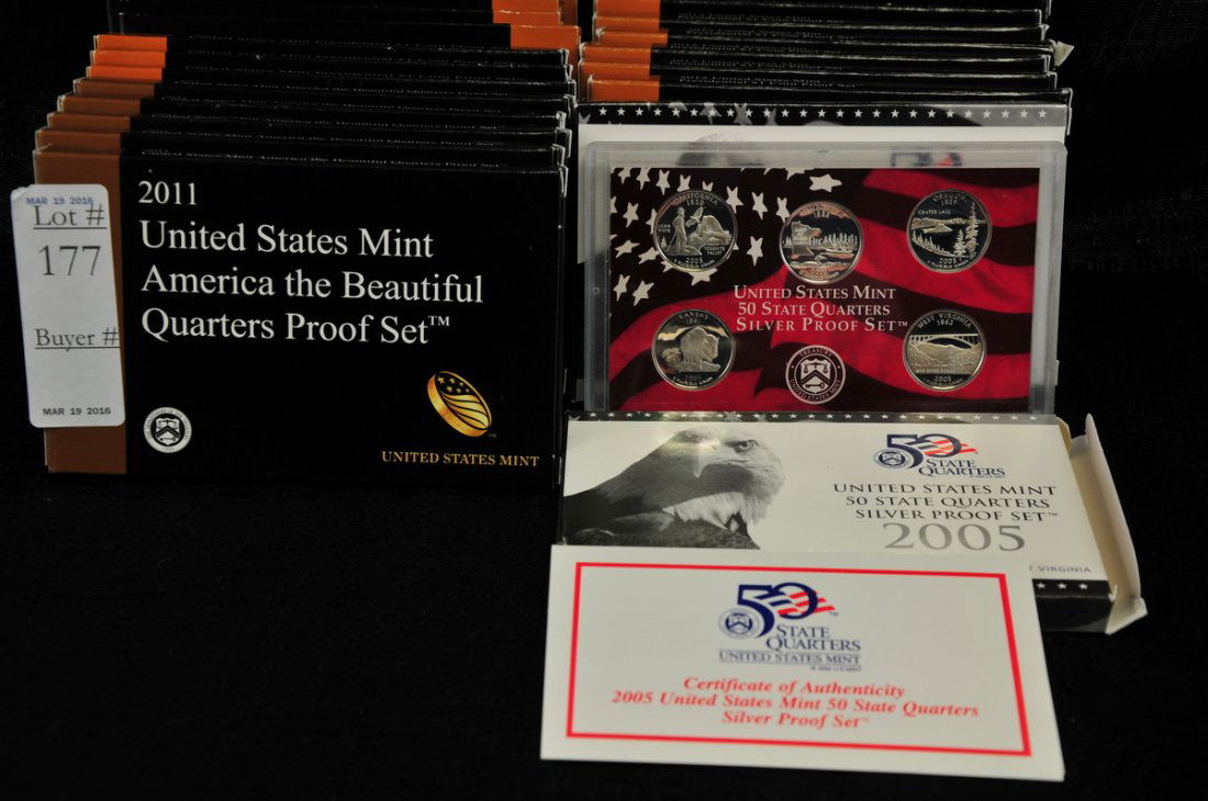 22 US Proof Sets/Dollar Sets with some silver (1 of 1)