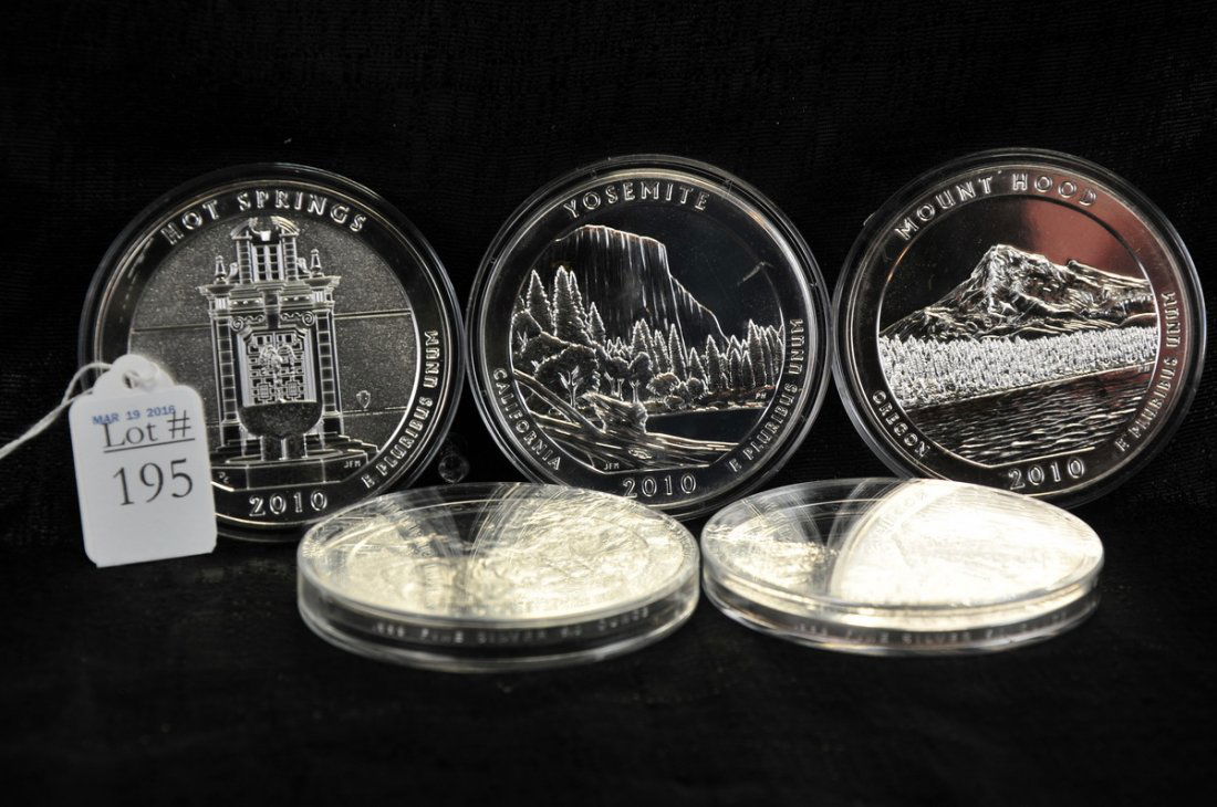 (5) 2010 5OZ. Silver Coins (1 of 1)