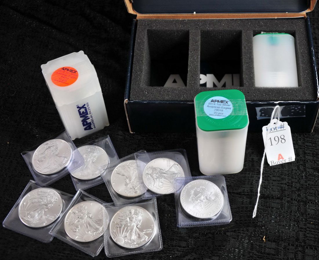 51 Silver Eagles including Unopened UNC Rolls (1 of 1)