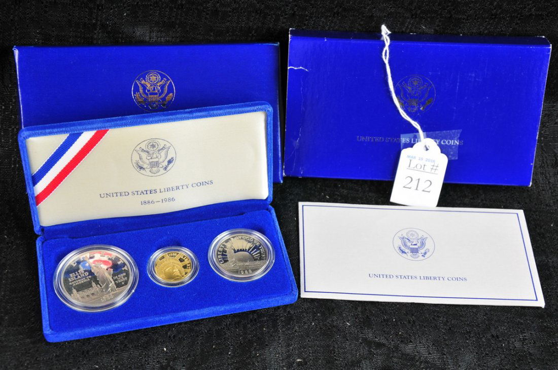1986 Statue of Liberty 3 Coin Silver and Gold (1 of 2)