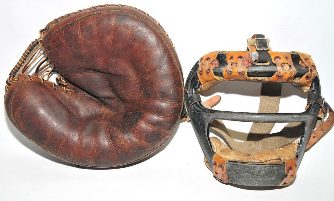 Roy Campanella Game Worn Mask and Glove (1 of 4)