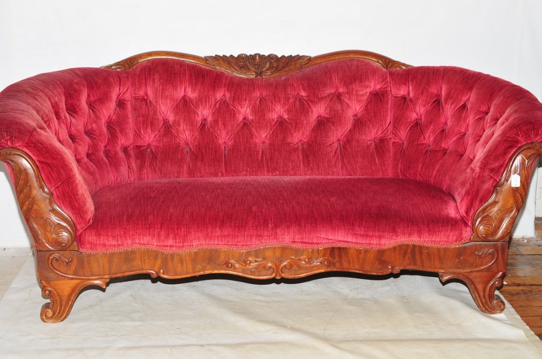 Walnut Victorian Settee 76": Walnut Victorian Settee 76"