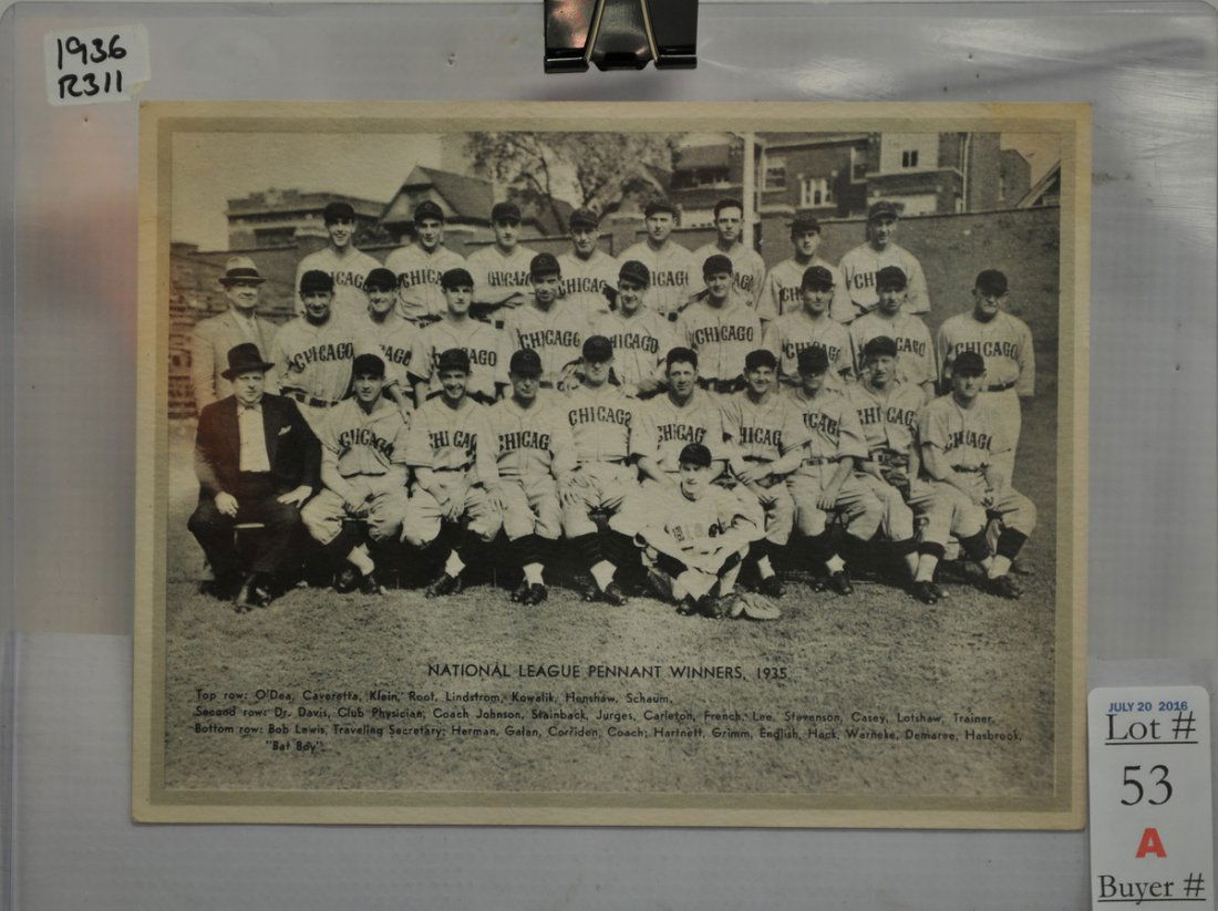 1936 R311 Premium Chicago Cubs (1 of 1)