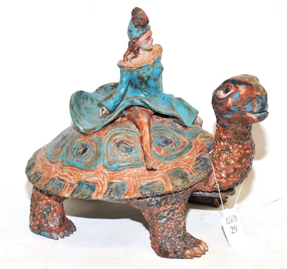 Ceramic Turtle Sculpture by Elinor Marvin (1 of 3)