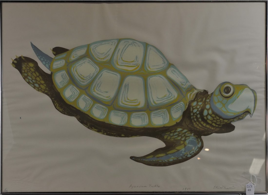 Serigraph of  Aquarium Turtle by Elinor Marvin (1 of 4)
