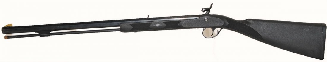 Connecticut Valley Arms Bobcat Muzzleloader: 50 Caliber percussion black powder muzzle loading rifle, synthetic stock in near new condition made in Spain, barrel length is 26", 42" overall length