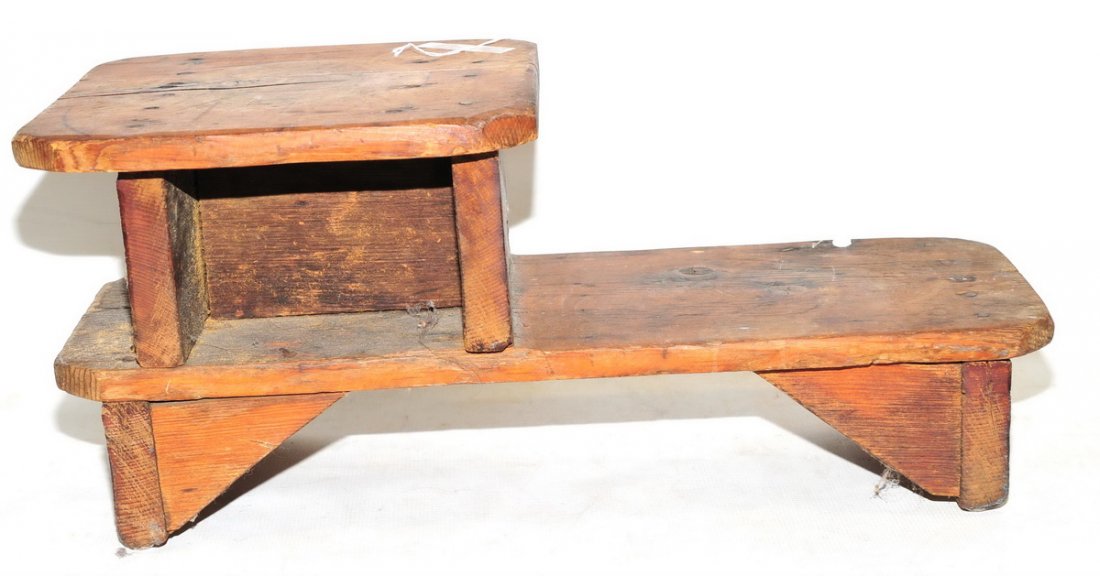 Antique Shoe Shine Bench 24 Jul 27 2016 Saco River Auction In Me