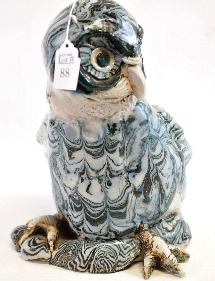 Glazed Ceramic Owl by Elinor Marvin 11" (1 of 3)