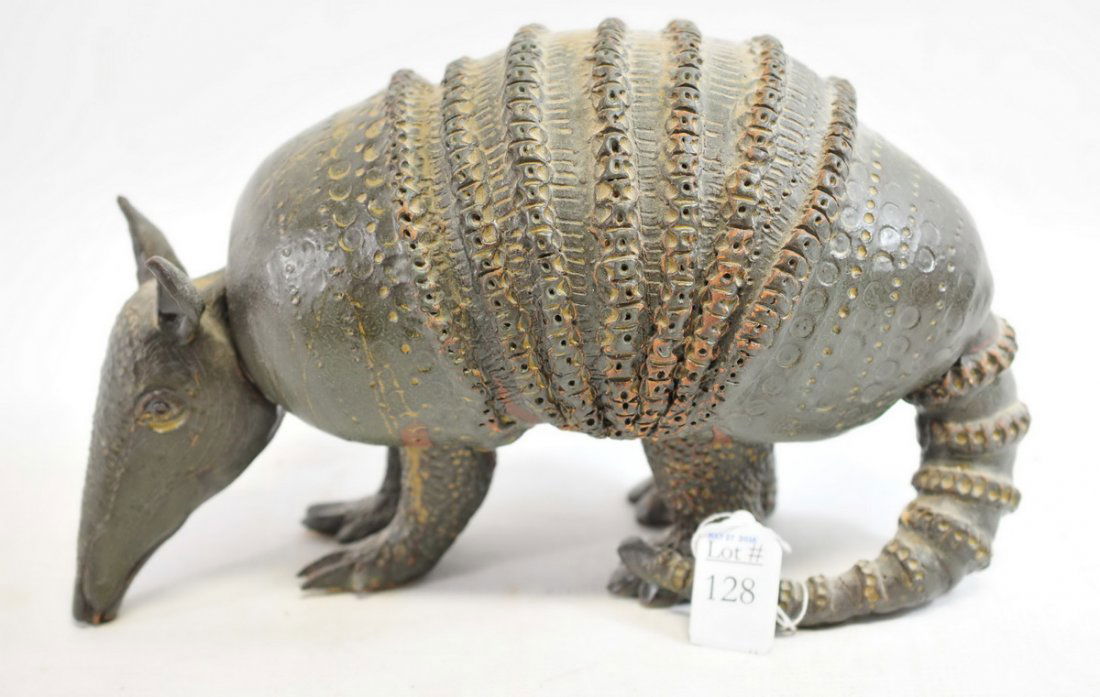 Ceramic Armadillo by Elinor Marvin 13" (1 of 2)