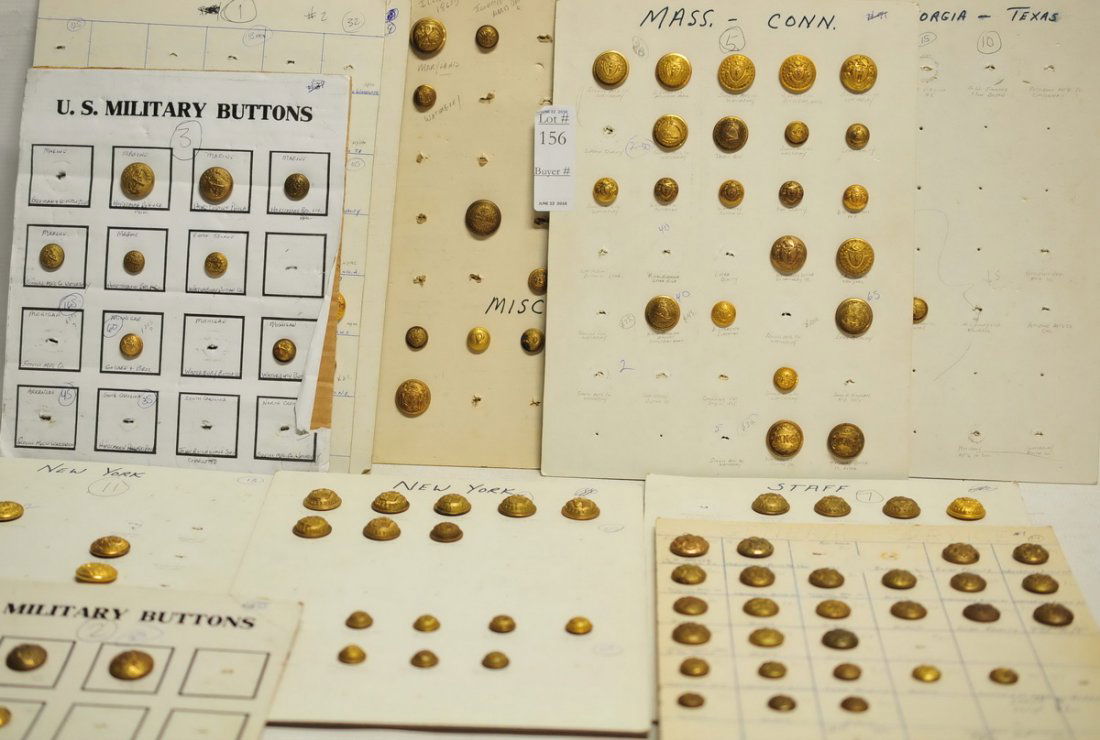 12 Partial Sheets of Civil War Buttons (1 of 2)