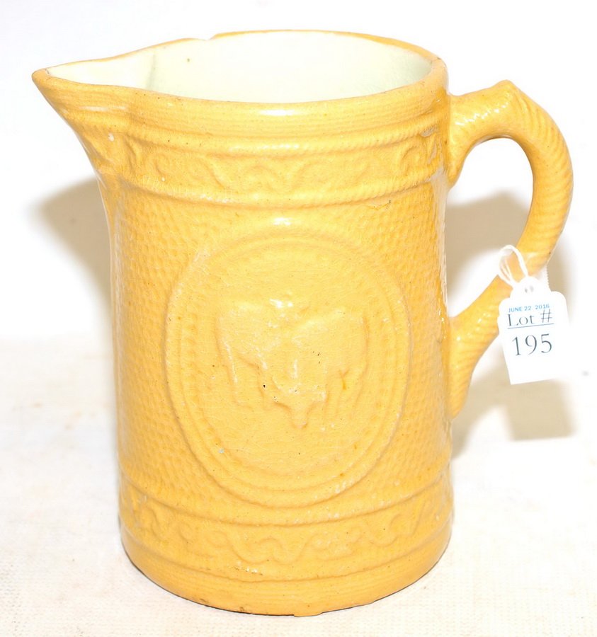 Antique Yelloware Batter Pitcher 9" (1 of 3)