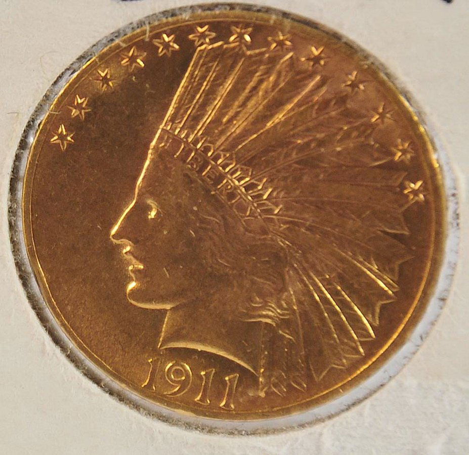1911 $10 US Gold Eagle Indian coin (1 of 2)