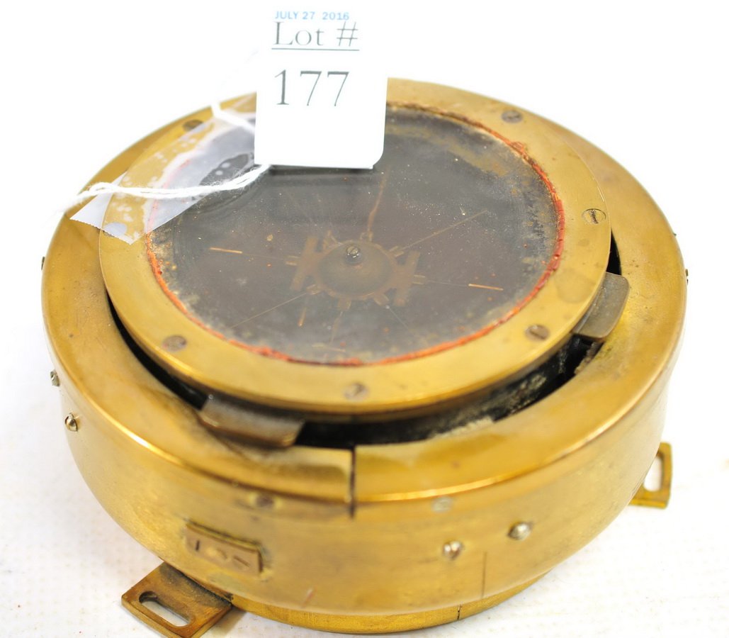 Antique Brass 3" Compass (1 of 2)