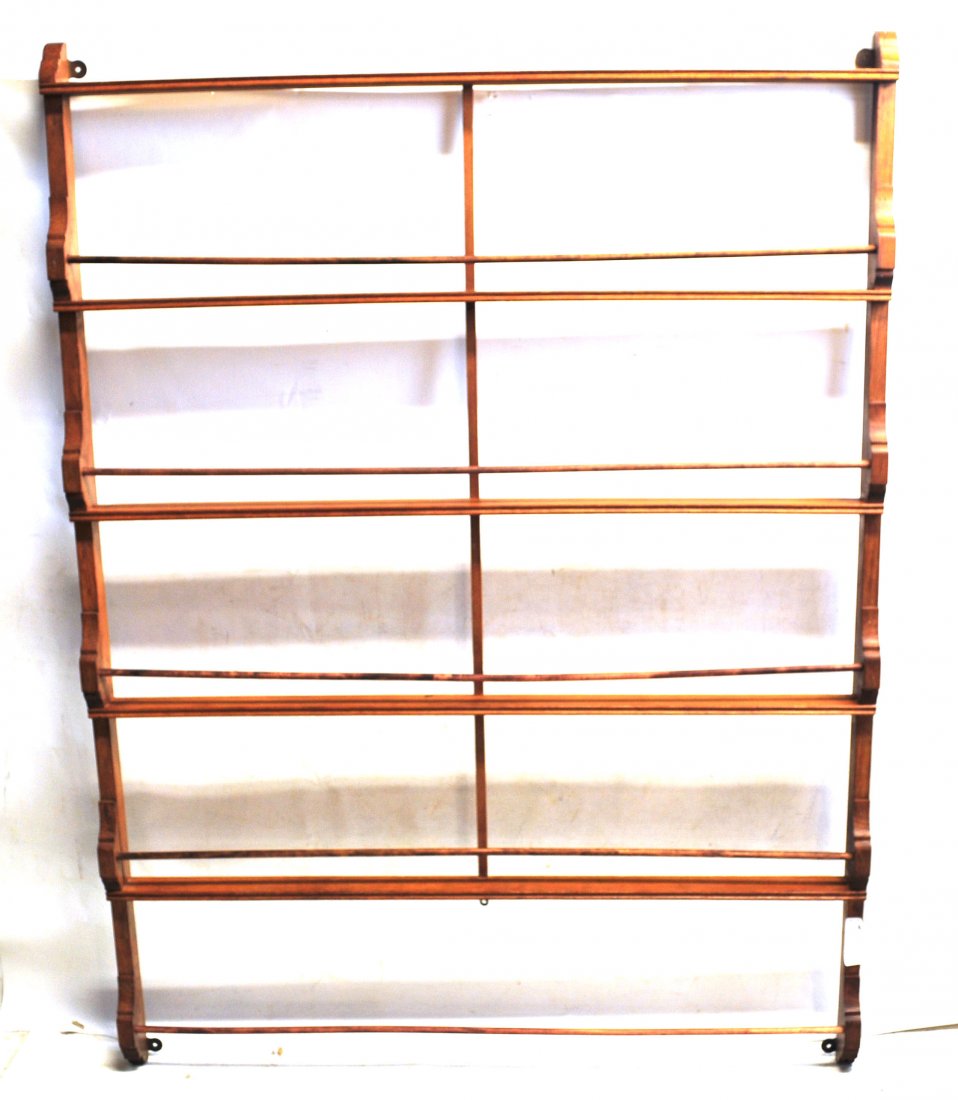 Antique Victorian Oak Wall Mounted Plate Rack (1 of 1)